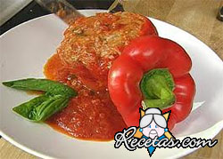 Ajíes rellenos estilo oriental