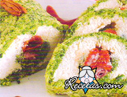 Arrollado de espinacas y tomates confitados