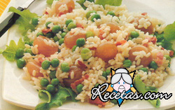 Arroz con cebollitas