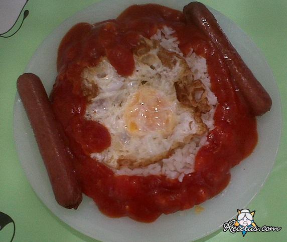 Arroz a la cubana para niños