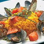 Arroz con mejillones y salmon