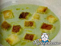 Crema de arvejas y puerros