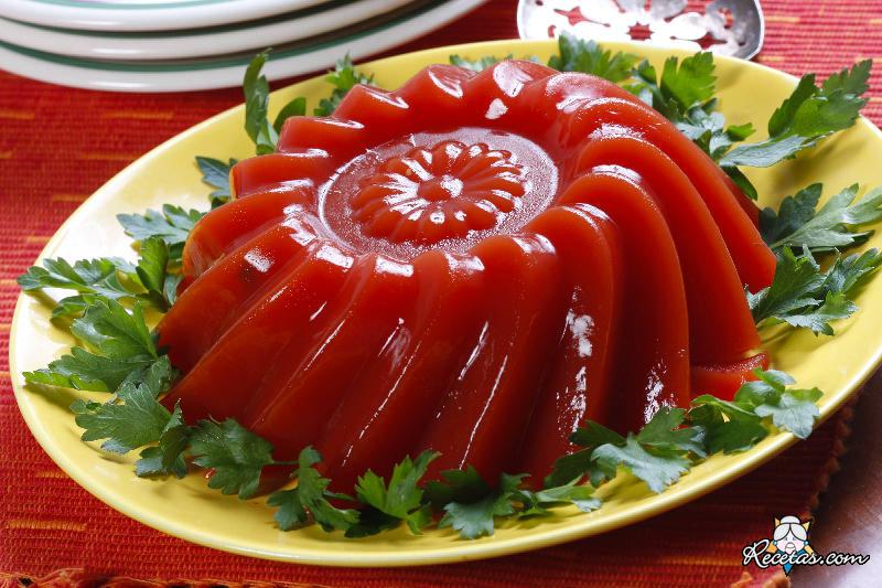 Áspic de tomates y verduras