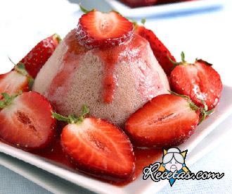Bavarois de fresas con menta