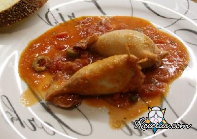 Calamares rellenos guisados