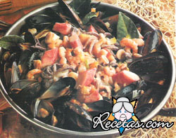 Cazuela de mariscos a la crema