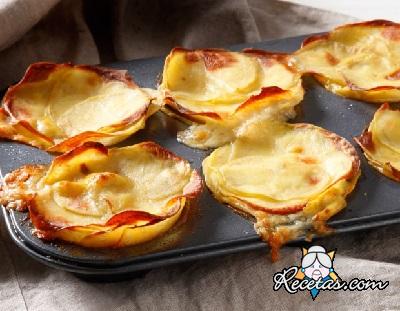 Cestas de patats con fontina
