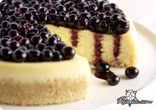 Cheese cake con salsa de arándanos