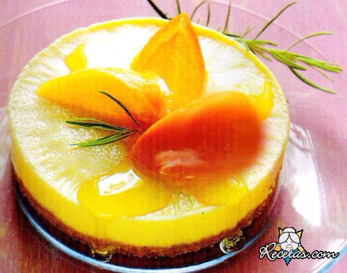Cheese cake helada con duraznos