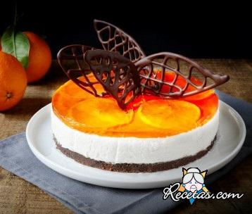 Cheesecake de naranja y chocolate