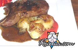 Chuletas de cerdo con ciruelas (microondas)