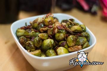 Coles de Bruselas con setas