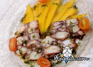 Compresión de pulpo con mango