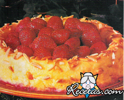 Budín de arroz con frutillas