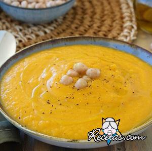 Crema de calabaza y garbanzos