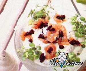 Crema de queso y salmón