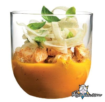 Crema de zanahoria y jengibre con pol...