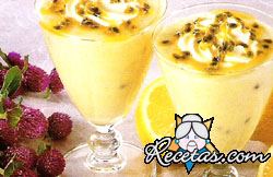 Crema de cítricos y fruta de la pasión