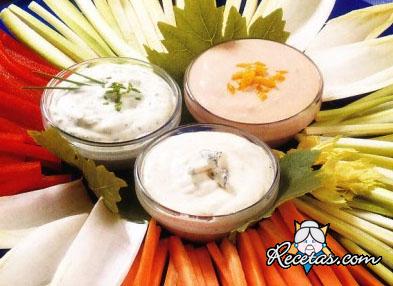 Crudités y sus salsas