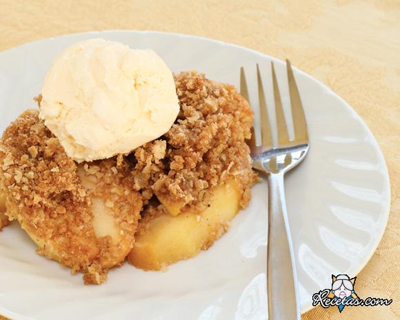 Crumble de manzana y pera
