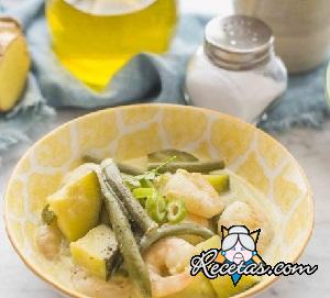 Curry verde con gambas