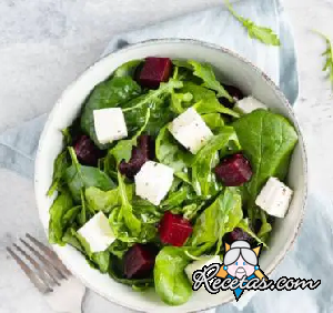 Ensalada de espinacas con peras y remolachas