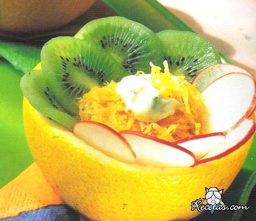 Ensalada de kiwi y rabanitos