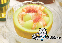 Ensalada de melón y gambas