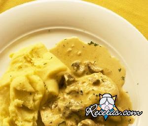 Escalopines con setas