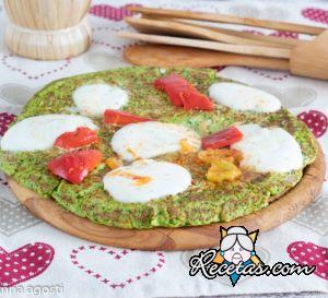 Falsa pizza de brócoli en sartén