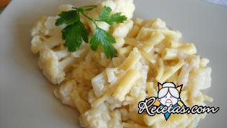 Fideos con coliflor