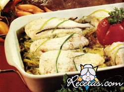 Filet de brótola con puerros