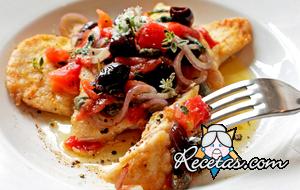 Filetes de pollo con atún y aceitunas a la mediterránea