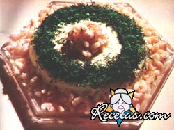 Flan de  huevos y camarones