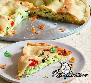 Focaccia con verduras y quesos