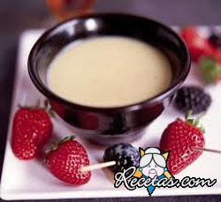 Fondue de chocolate blanco
