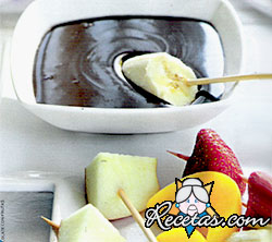 Fondue de chocolate con frutas