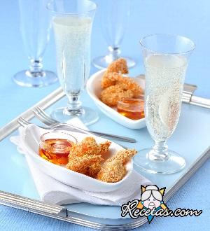 Gambas al sésamo con salsa agridulce