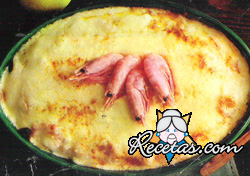 Gratin de pescado y mariscos