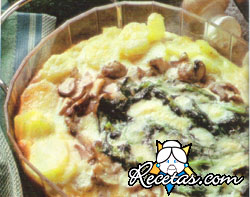 Gratín de verduras con champiñones