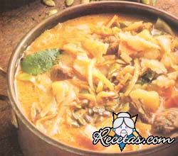 Guiso de repollo y habas