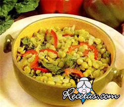 Habas tiernas con acelgas