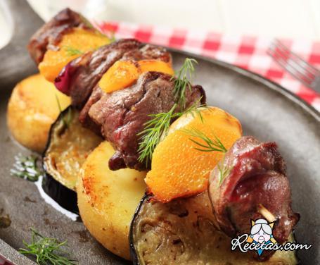 Kebab con berenjenas