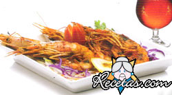 Tandoori prawn con ensalada