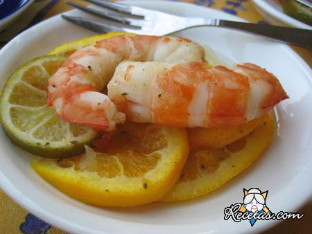 Langostinos marinados a la parrilla