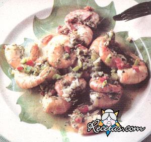 Langostinos marinados al vermut