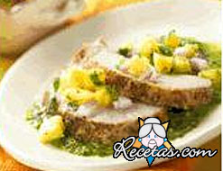 Lomo asado con maíz tierno