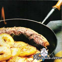 Solomillos de cerdo al Calvados