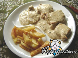 Lomito en salsa de champiñones