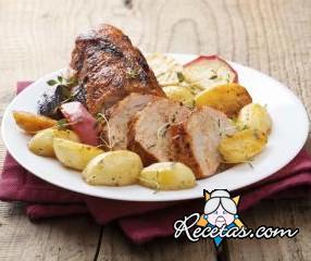 Lomo de cerdo con manzanas